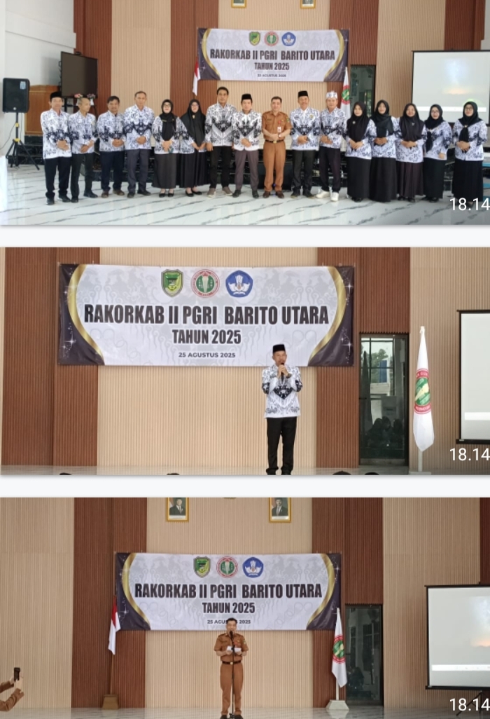 Kepala Dinas Pendidikan Barut Resmi Buka Rakor PGRI serta Pelantikan Pengurus PGRI masa Bakti XXII tahun 2025-2030