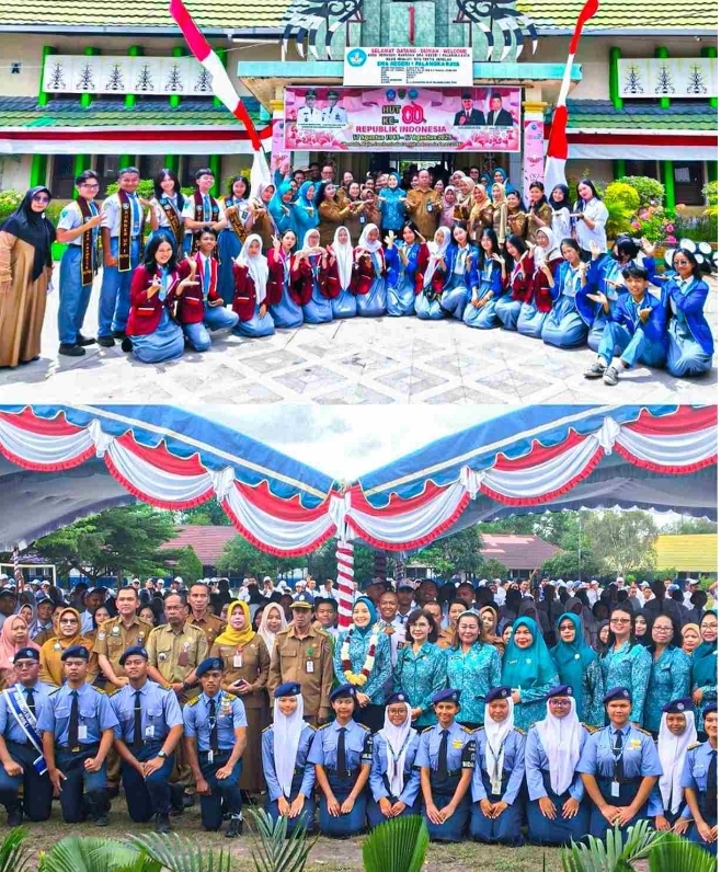 Ketua TP-PKK Kalteng Kunjungi SMAN-5 dan SMAN- 1 Tinjau Pelaksanaan CKG serta BMG Bagian dari Program HUMA BETANG