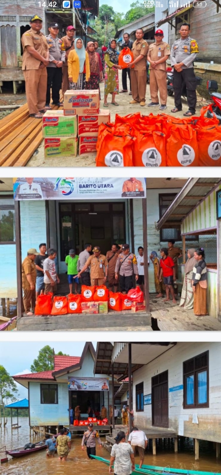 Camat Montalat Menyalurkan Bantuan Yang Terdampak Banjir