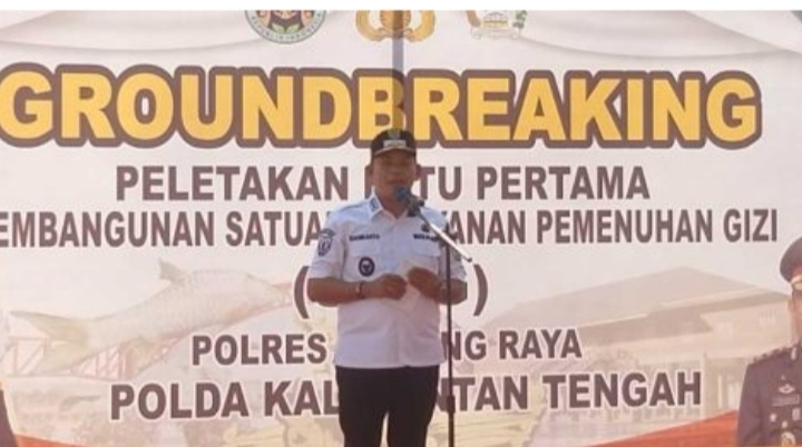 Wabub Mura Hadiri Peletakan Batu Pertama Pembangunan Gedung Baru SPPG Polres Murung Raya